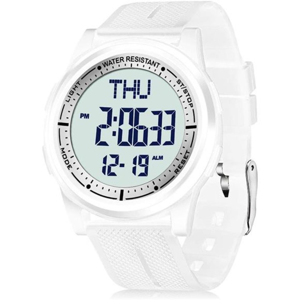 Digital Watch Waterproof with Stopwatch Alarm Countdown Dual Time, Ultra-Thin